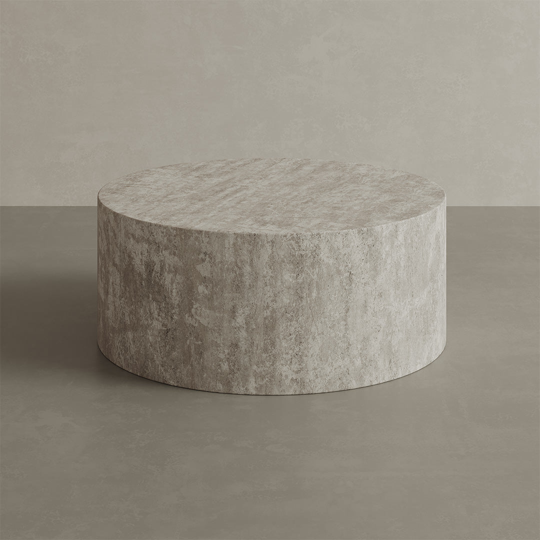 Porto Travertine Coffee Table, White