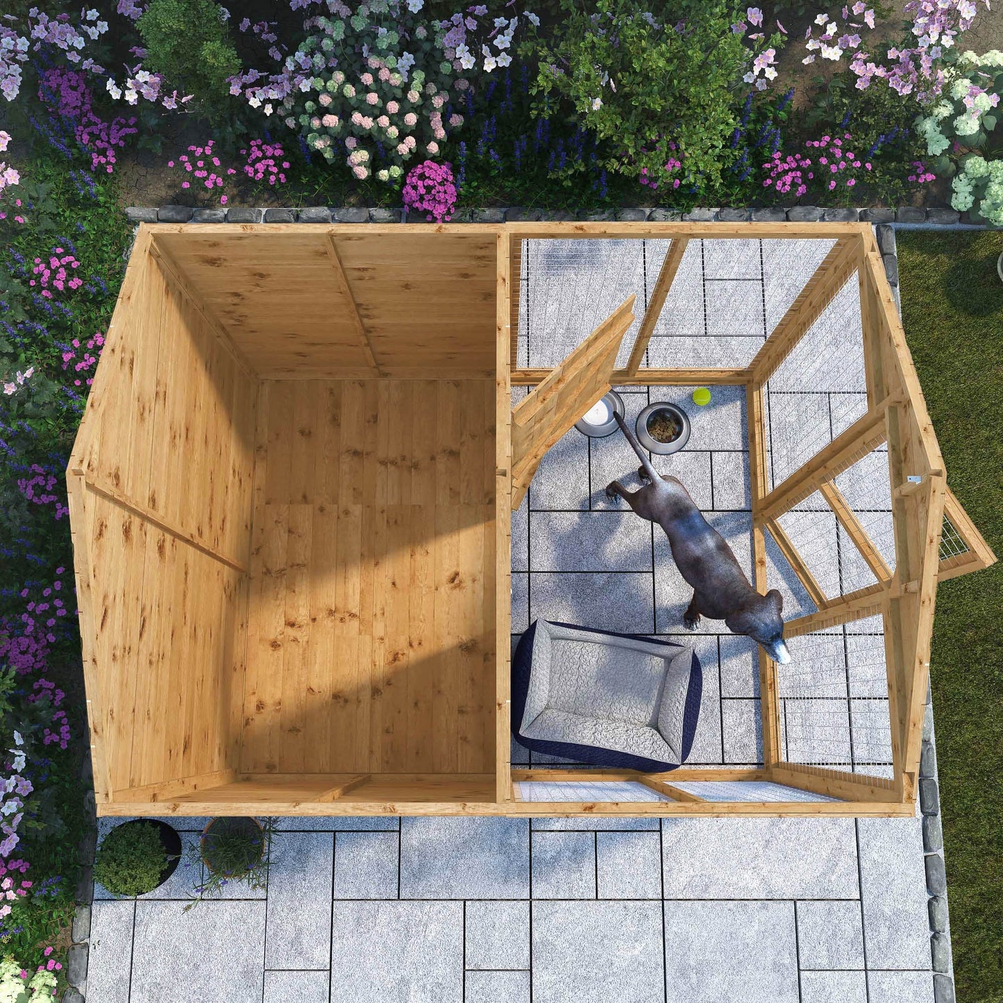 8 x 6 Staffordshire Dog Kennel & Run