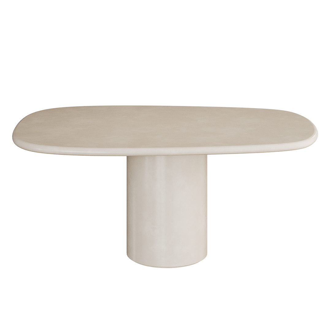 Solla Microskin Dining Table, Bone