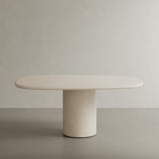 Solla Microskin Dining Table, Bone
