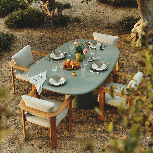 Solla Microskin Dining Table, Moss