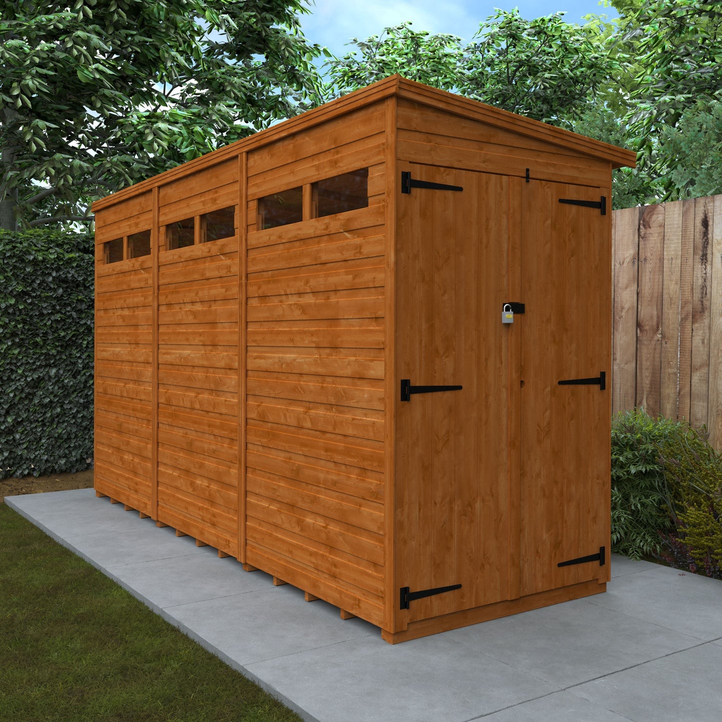 Flex Pent Security Shed Double Door