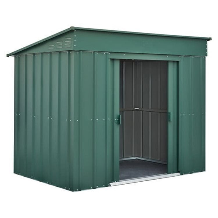 Globel 6x4ft Low Pent Metal Garden Shed - Choose Colour